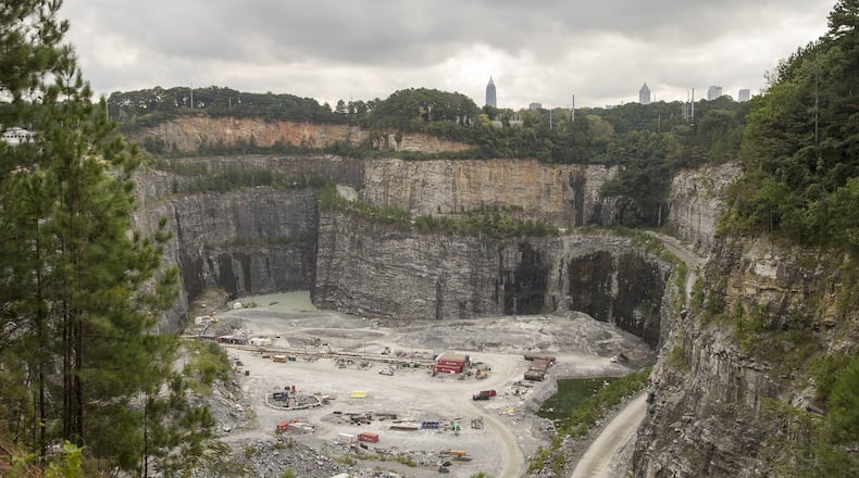 Construction is underway for the new Westside Park at the Bellwood Quarry in Atlanta. The park, planned for years as both a recreational center and reservoir for drinking water, is seen as a potential catalyst for redevelopment of the city’s northwest side. (ALYSSA POINTER/ALYSSA.POINTER@AJC.COM)