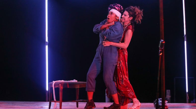 Maythinee Washington as Constance and Park Krausen as Irina in the Serenbe Playhouse adaptation of Chekhov’s “The Seagull.” CONTRIBUTED BY BREEANNE CLOWDUS