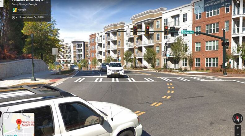 Sandy Springs Circle in Sandy Springs will get $474,764 in streetscape improvements from Mount Vernon Highway to Johnson Ferry Road under a contract approved by the City Council. GOOGLE MAPS