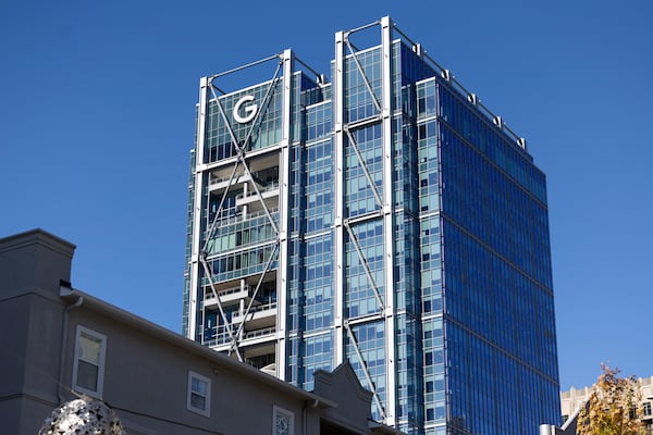 1105 West Peachtree (Google Tower in midtown) is shown, Friday, Dec. 19, 2025, in Atlanta. The Google Tower is one of the developments done by Selig Enterprises. (Jason Getz/AJC)