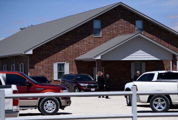 A funeral is held for the second measles death in the state, Sunday, April 6, 2025, in Seminole, Texas. (AP Photo/Annie Rice)