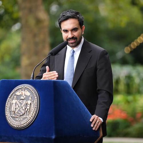 New York City Mayor Zohran Mamdani speaks to media after his meeting with President Donald Trump, Monday, Sept. 21, 2026, in New York. (AP Photo/Adam Gray)