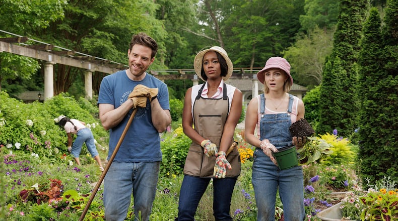 "Grosse Pointe Garden Society," debuting Feb. 23, stars Ben Rappaport as Brett (from left), Aja Naomi King as Catherine and AnnaSophia Robb as Alice. (Steve Swisher/NBC)