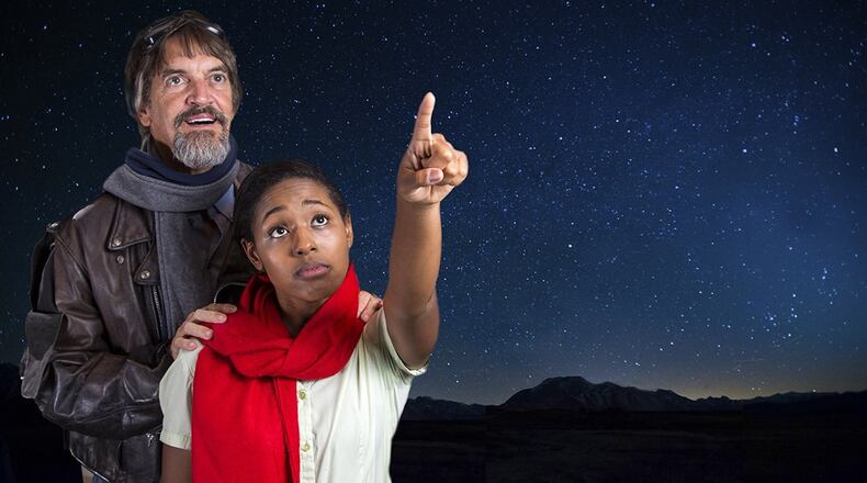 Theatre du Reve’s French-language production of “The Little Prince (Le Petit Prince)” features Chris Kayser as the Aviator and Jasmine Thomas in the title role. CONTRIBUTED BY MATT SPAUGH