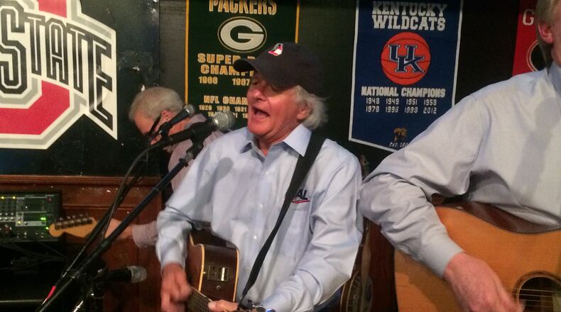 Banks Burgess, of Banks & Shane, at a combination wake and political rally for his son on Thursday. AJC/Jim Galloway