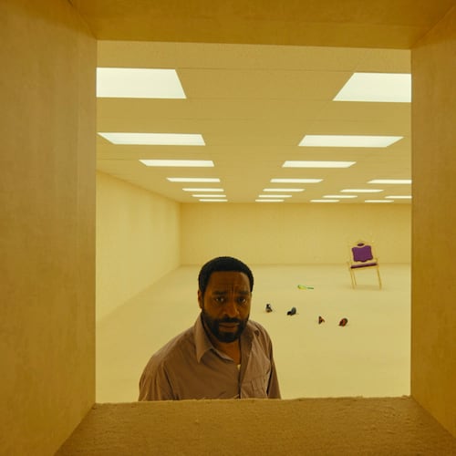 This image released by A24 shows Chiwetel Ejiofor in a scene from "Backrooms." (A24 via AP)