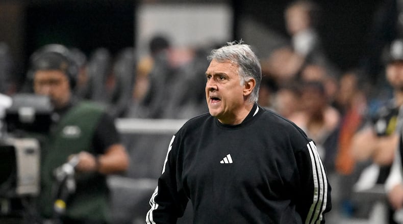 Atlanta United manager Gerardo Martino, pictured during the home opener back in March, said before Wednesday's match that he wanted United to be the “emotionally superior” team against New England. (Hyosub Shin/AJC)