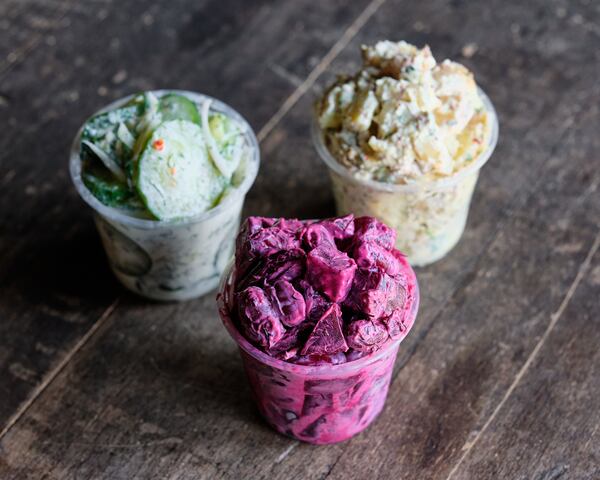 The Best Sandwich Shop's sides include cucumber salad, fingerling potato salad and Ukrainian beet salad. Courtesy of Brandon Amato