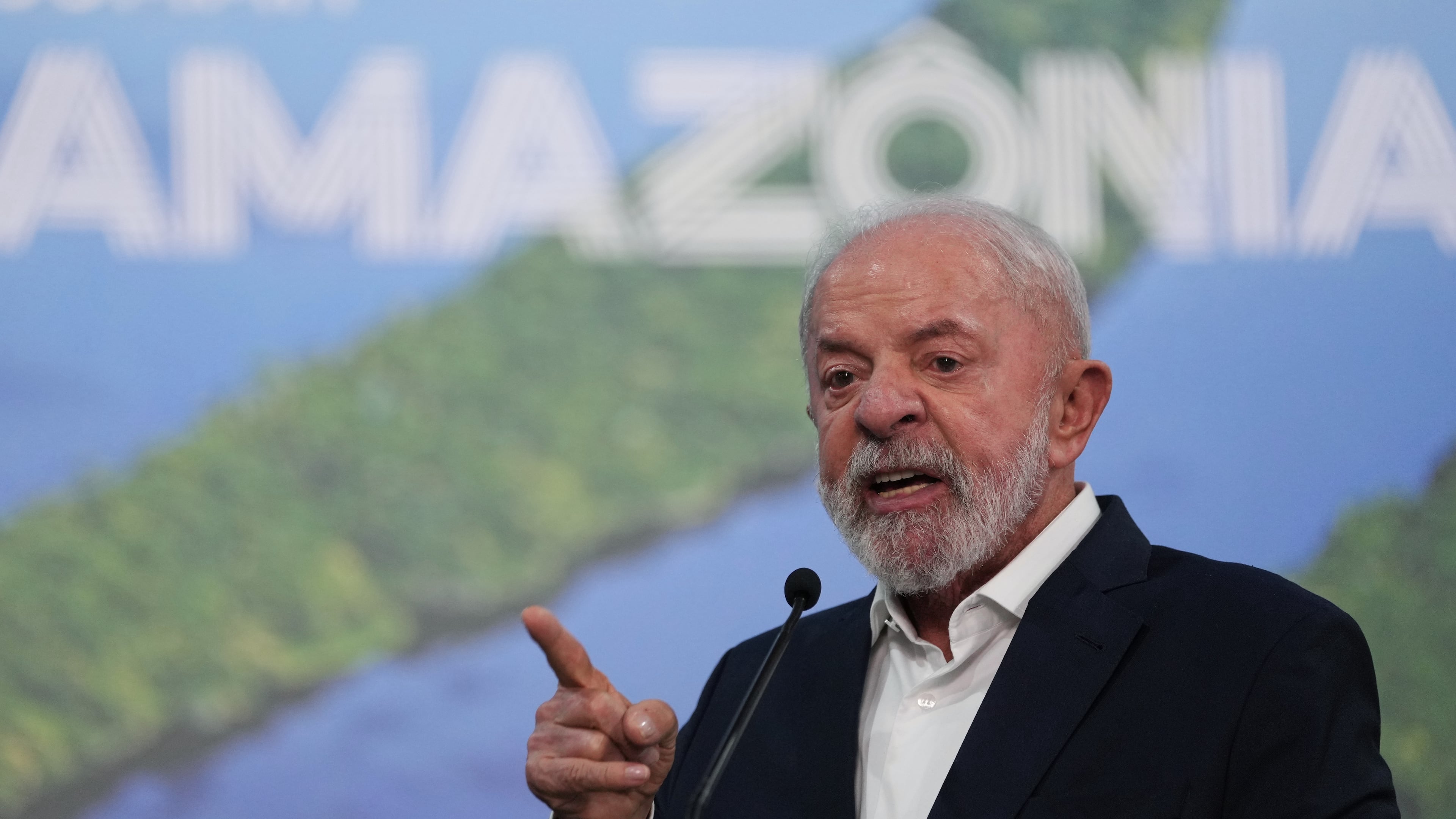 Brazil President Luiz Inacio Lula da Silva speaks during a news conference at the COP30 U.N. Climate Summit, Wednesday, Nov. 19, 2025, in Belem, Brazil. (AP Photo/Andre Penner)