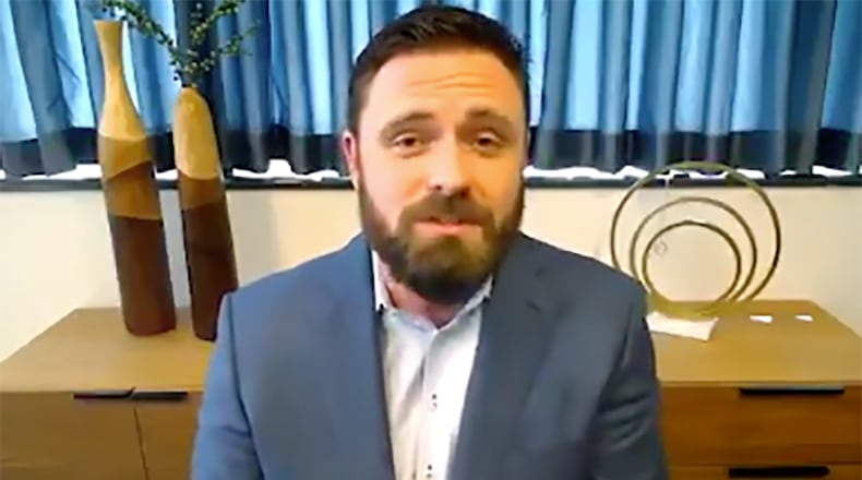 Financial planner Chris Burns, founder and CEO of Dynamic Money. Burns disappeared before a deadline to turn in documents to the SEC, police said. (Screengrab)