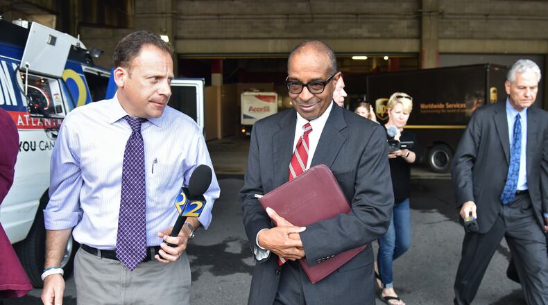 E.R. Mitchell Jr. leaves the federal courthouse in downtown Atlanta on Oct. 10. Mitchell, a politically connected Atlanta contractor and the federal government’s star witness in its long-running bribery investigation, was sentenced to five years in prison for his role in the massive pay-to-play scandal. HYOSUB SHIN / HSHIN@AJC.COM