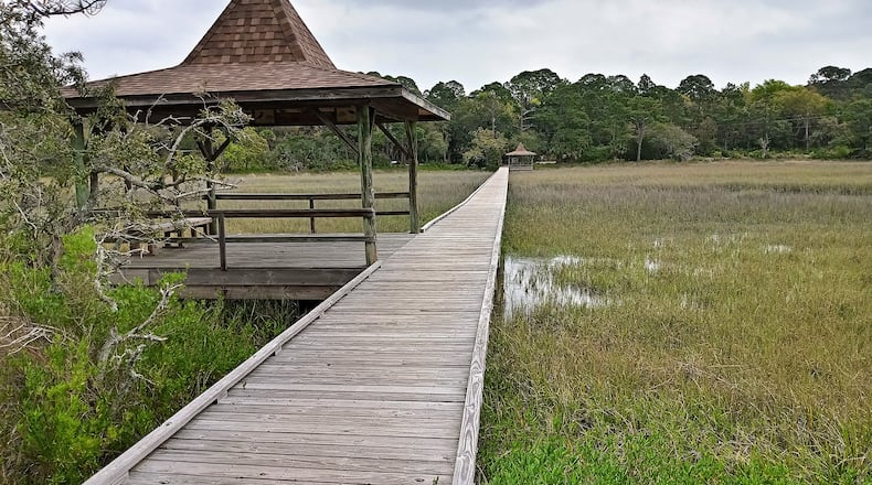 The Marsh Boardwalk Trail at Hunting Island State Park crosses over a salt marsh for a quarter mile providing a unique perspective of this important ecosystem.
(Courtesy of Blake Guthrie)