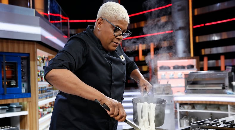 FOOD FIGHTERS -- Episode 204 -- Pictured: Deborah Vantrece -- (Photo by: Greg Gayne/NBC)