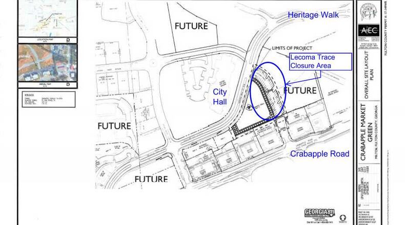 A road in Milton could be closed until July while the city constructs greenspace near city hall.