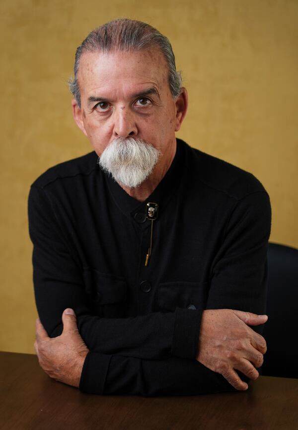 Harry Gamboa Jr., a founding member of the Chicano art collective Asco, poses for a portrait to promote the documentary film "ASCO: Without Permission" on Wednesday, March 19, 2025, in Los Angeles. (AP Photo/Chris Pizzello)