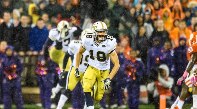 Former Georgia Tech walk-on Zach Matthews held a cumulative 3.82 GPA through his college career and was called "an effort guy who gave you 120 percent all the time" by coach Paul Johnson. (Danny Karnik/GTAA)