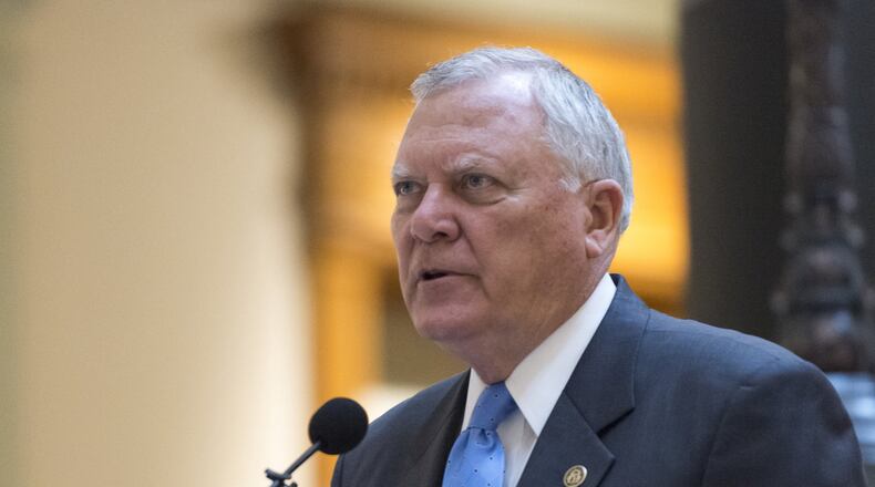 Gov. Nathan Deal speaks before signing several bills, including HB 338, in Atlanta, Georgia, on Thursday, April 27, 2017. (DAVID BARNES / DAVID.BARNES@AJC.COM)