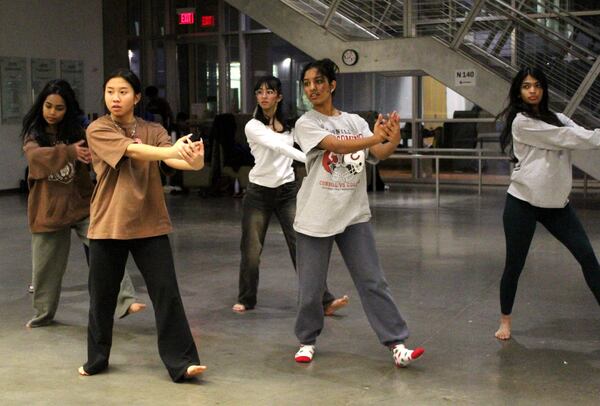 0327
Members of Saazish Sweeya Boorla (from left), Ngoc Le, Purvi Nandakumar, Kamilah Kannan and Sahana Reddy rehearse.
Courtesy Anila  Yoganathan