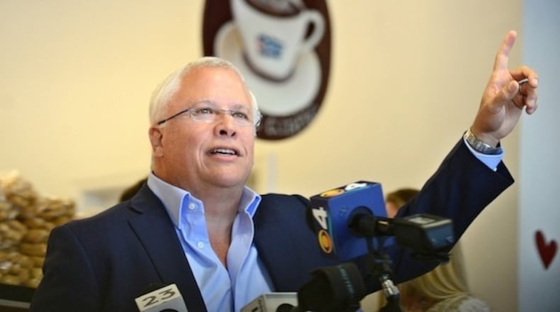 Republican Carlos Beruff, a building contractor, announces his candidacy for the U.S. Senate, with a news conference at Vicky Bakery in Miami in February 2016. (Giorgio Viera/El Nuevo Herald/TNS)