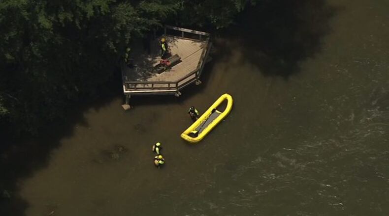 Five people were rescued from the Chattahoochee River on Friday.