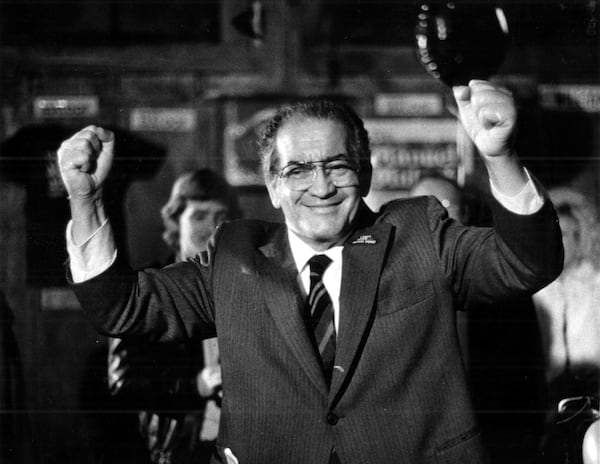 New DeKalb County CEO Manuel Maloof, owner of Manuel's Tavern, in 1985. (Billy Downs/AJC File)