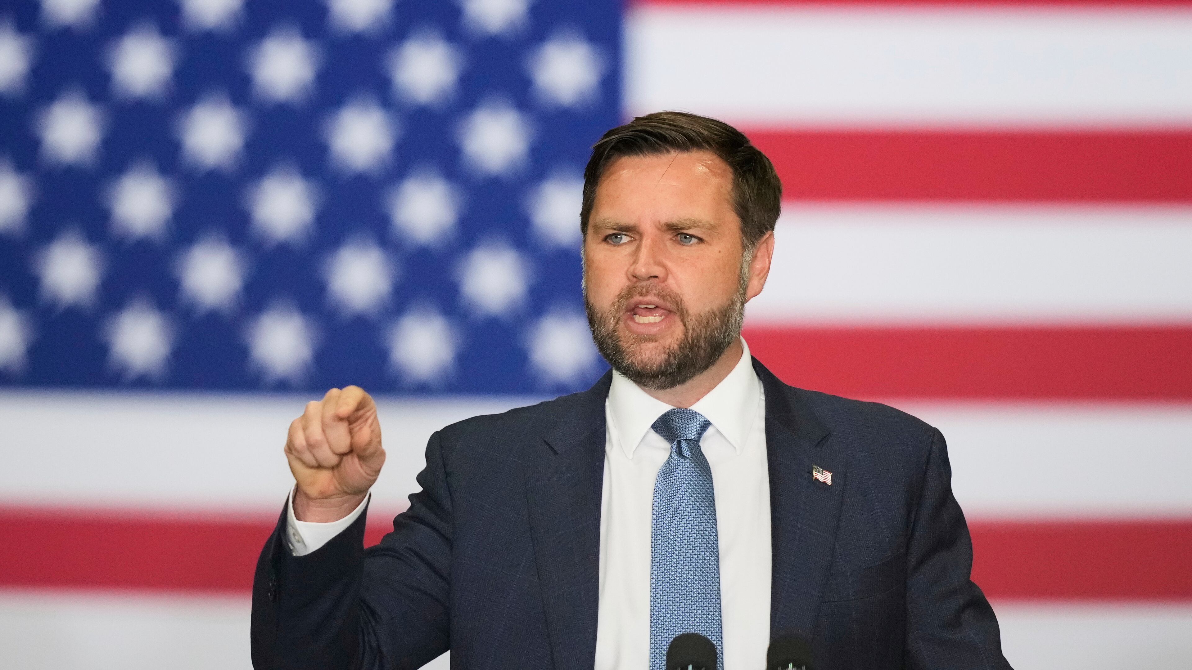 Vice President JD Vance speaks during a visit to ALTA Refrigeration Inc., Thursday, Aug. 21, 2025, in Peachtree City, Ga. (AP Photo/Brynn Anderson)