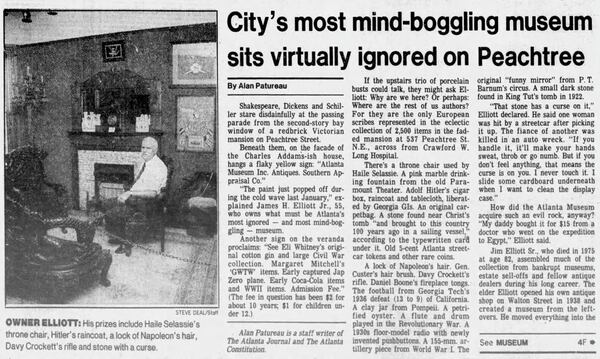 A 1985 article about the Atlanta Museum once housed in the Rufus M. Rose House. (AJC file)