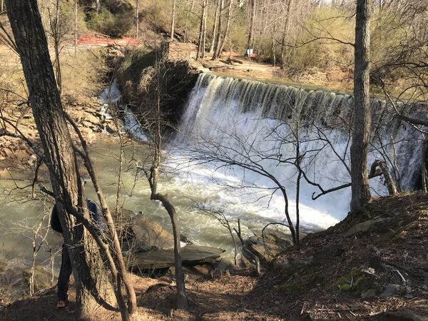 The waterfall at Vickery Creek. SHANE HARRISON / SHARRISON@AJC.COM