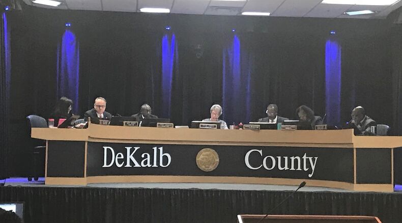 DeKalb Commissioner Jeff Rader, second from left, was elected presiding officer of the Board of Commissioners on Jan. 9, 2017.