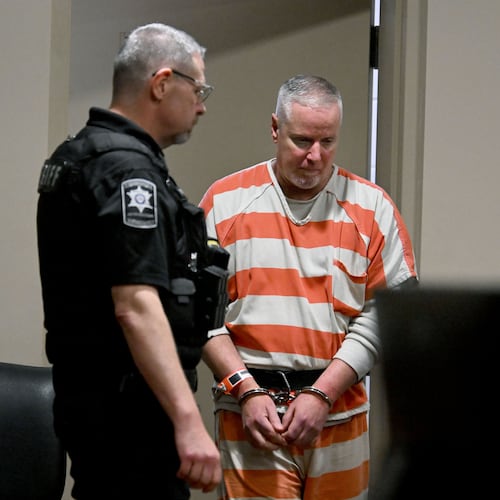 Colin Gray, father of the Apalachee High School shooter Colt Gray, enters the courtroom during his sentencing hearing at Barrow County Superior Court on Thursday, July 30, 2026, in Winder, Ga. (Hyosub Shin/Atlanta Journal-Constitution via AP, Pool)