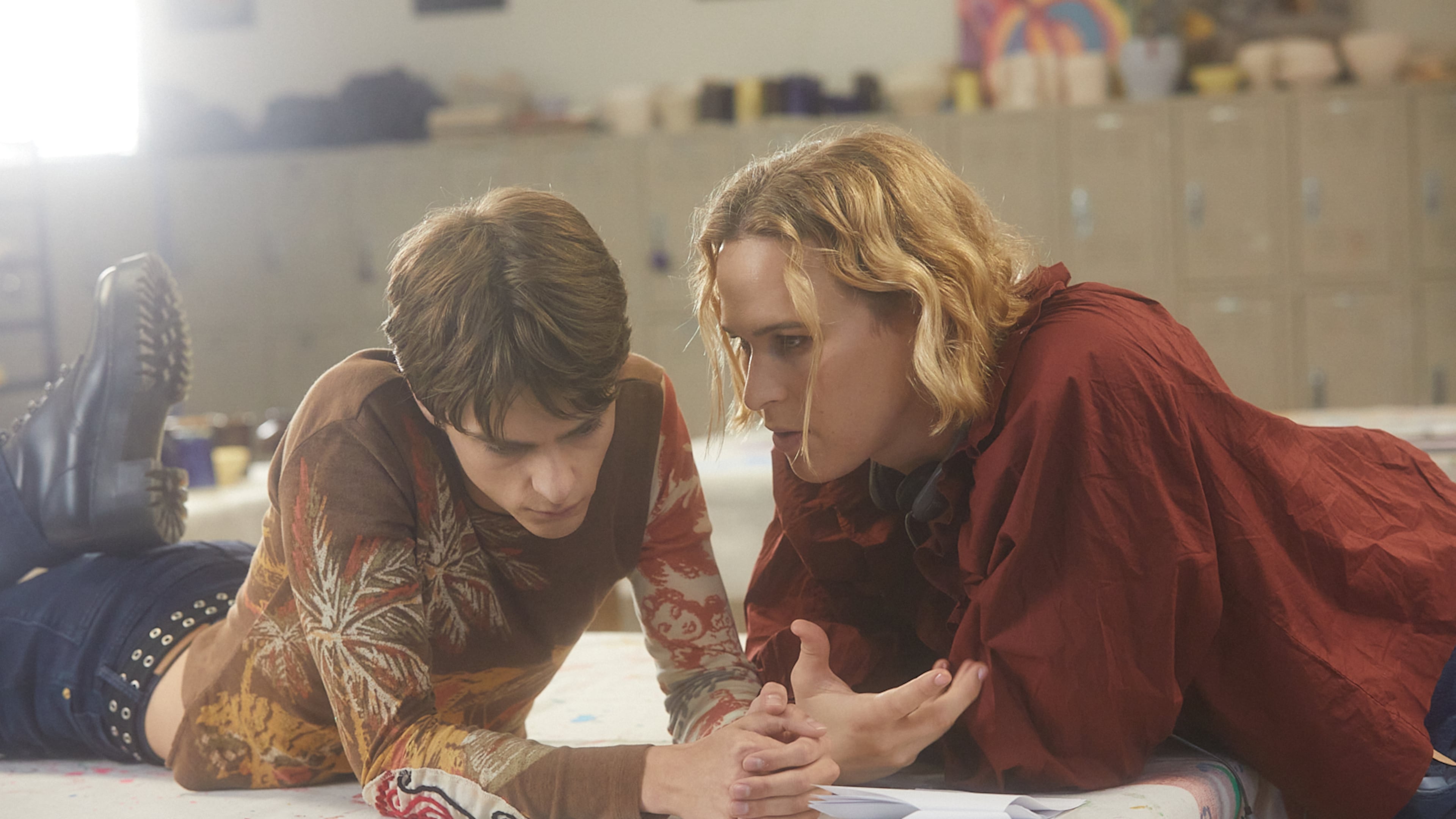 Director, writer and producer Tommy Dorfman — an Atlanta native — talks to lead actor Corey Fogelmanis while filming Dorfman's film "I Wish You All the Best." (Courtesy of Lionsgate)