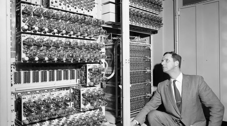 Dr. William F. Atchison, head of the electronic computer center at Georgia Tech, on March 29, 1959. Photo: Kenneth Rogers