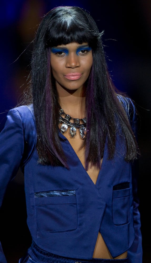 Models show off their hair on the runway