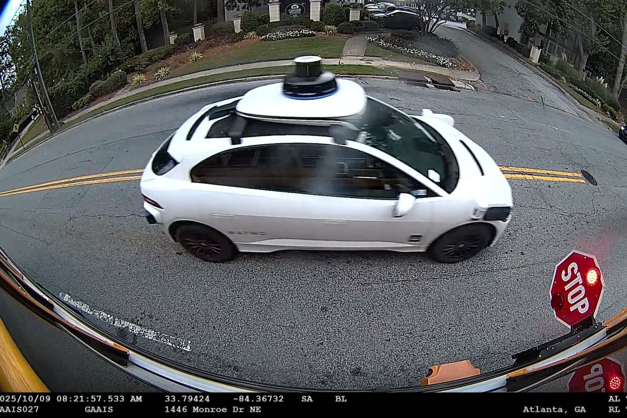 Waymo autonomous vehicles operate across 65 square miles inside I-285 and have been involved in six incidents with Atlanta Public School buses since May. Waymo issued a recall because of their cars briefly stopping or slowing down before continuing forward while a bus was stopped and flashing its lights. (Courtesy of Atlanta Public Schools)
