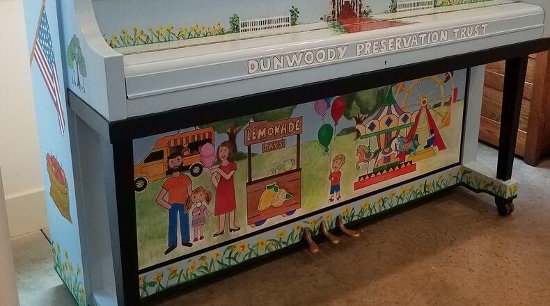 The new public piano is colorful and decorated especially for Dunwoody.