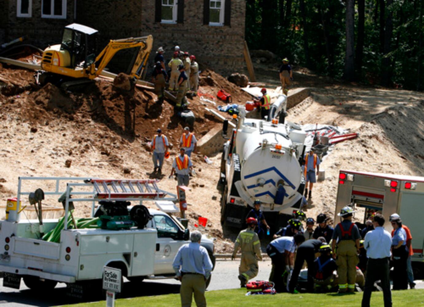 Man rescued from collapsed trench