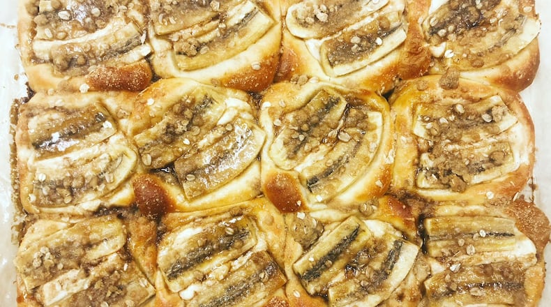 This bananas foster kolache is one of the varieties available from Little Rey. Courtesy of Little Rey