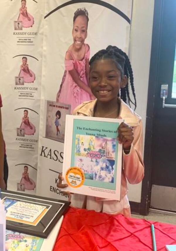 The Class Book, titled "The Enchanting Stories of Young Minds," includes the works of five students. (Photo provided by Alice Queen)