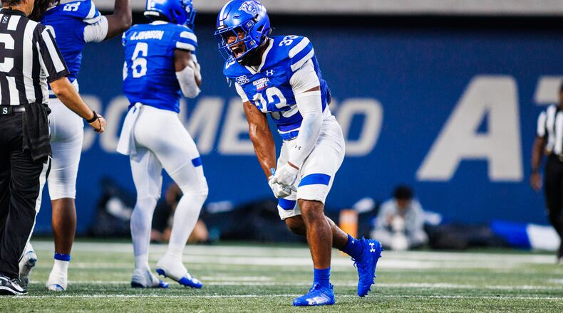 Xavier Robinson has been a key piece of the Georgia State defense, including against Chattanooga, Sept. 7, 2024, at Center Parc Stadium. (Ivan Konon/Georgia State Athletics)