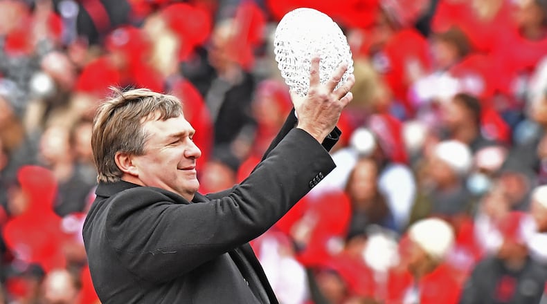 Georgia coach Kirby Smart might not be through tinkering with his coaching staff. (Hyosub Shin / Hyosub.Shin@ajc.com)
