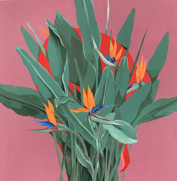 Untitled (Birds of Paradise) (2018) by Brittney Leeanne Williams; acrylic on canvas.