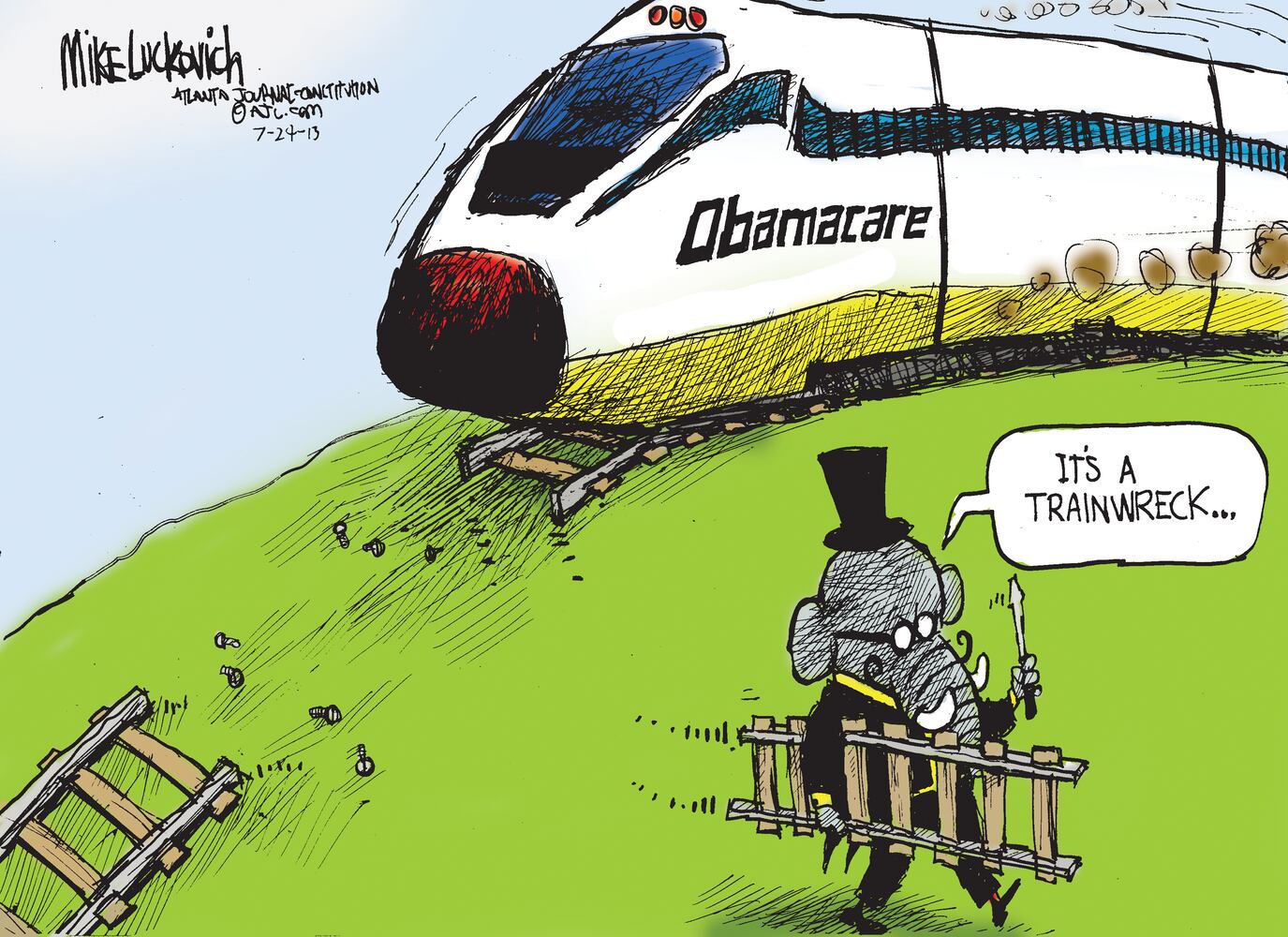 7/25 Luckovich cartoon: Obamacare