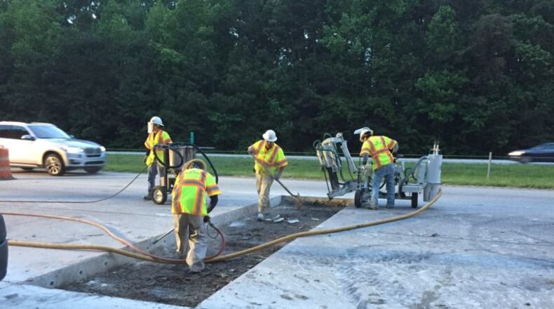 The Georgia Department of Transportation will continue replacement of damaged concrete slabs on I-985 and I-85 northbound near Buford resulting in lane closures on both highways. (Courtesy Precision 2000)