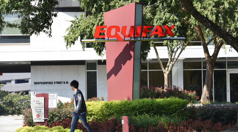 September 15, 2017 Atlanta - Exterior of Equifax Corporate Headquarters on Peachtree Street NE in Atlanta on Friday, September 15, 2017. Because of lax laws and loopholes, businesses may be able to escape severe penalties for putting sensitive consumer information at risk, as Atlanta-based Equifax is accused of doing with the massive hack revealed this month. HYOSUB SHIN / HSHIN@AJC.COM