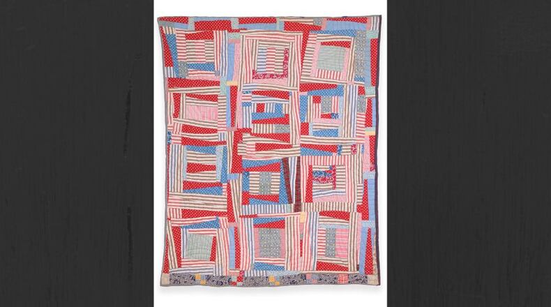 A common abstract quilting pattern "Housetop" is featured in a High Museum show centered on the use of abstraction in traditional quilt-making. Shown here: an unidentified maker's quilt ca. 1940s featuring the housetop pattern.
(Courtesy of High Museum of Art)