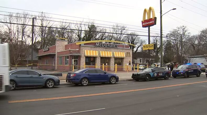 A woman was killed Wednesday afternoon at a McDonald's on Ralph David Abernathy Boulevard, authorities said.