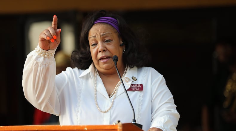 State Rep. Angela Moore, D-Stonecrest, maintains she is a member of Delta Sigma Theta.