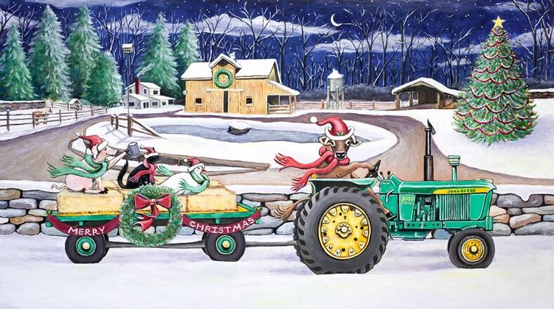 Local artists are invited to design Auburn, Georgia’s annual Christmas card. Courtesy City of Auburn