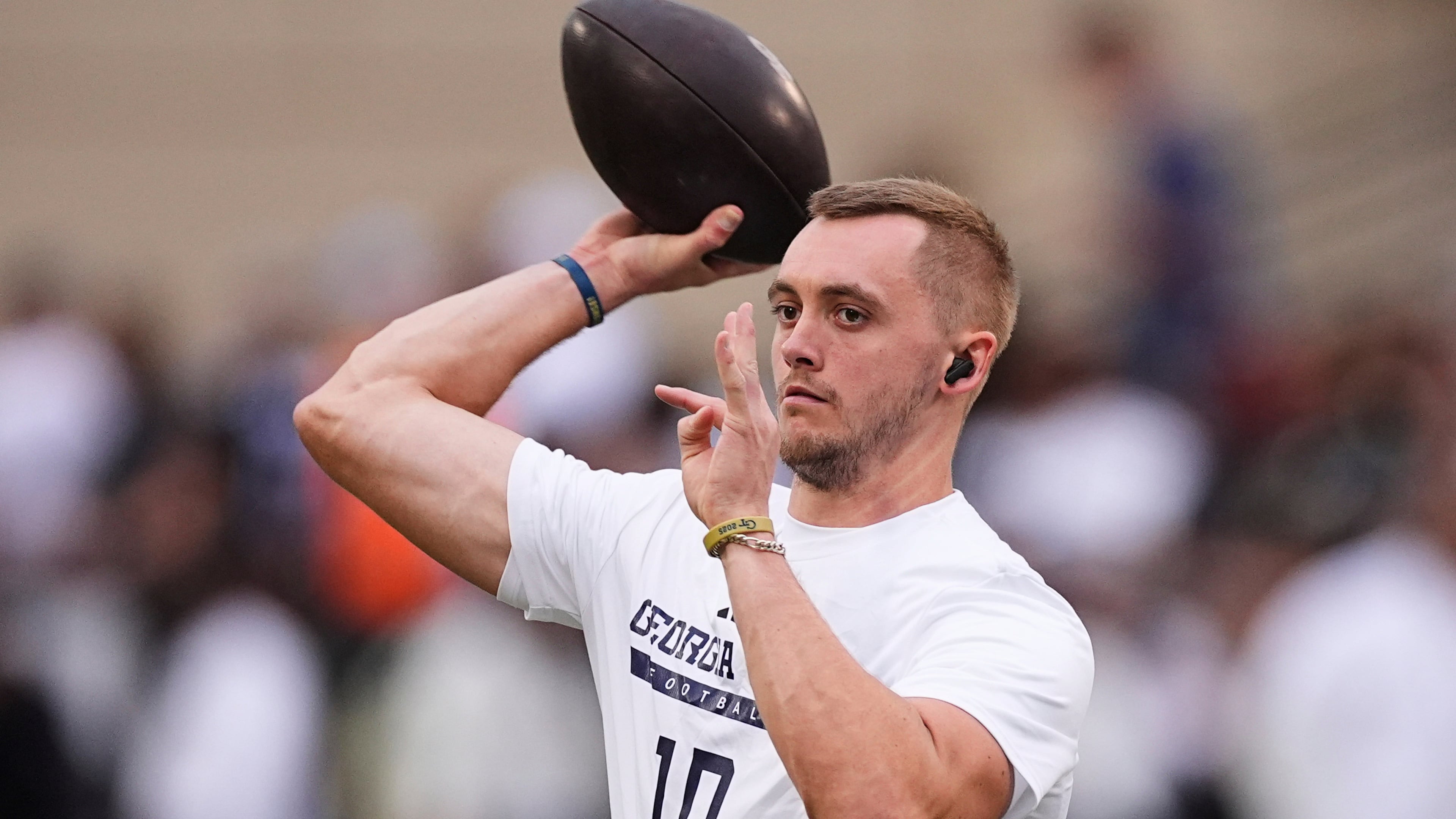 Quarterback Haynes King played in Friday's game win at Colorado with the knowledge that his father had recently been diagnosed with mouth cancer, according to a Texas newspaper. (David Zalubowski/AP)