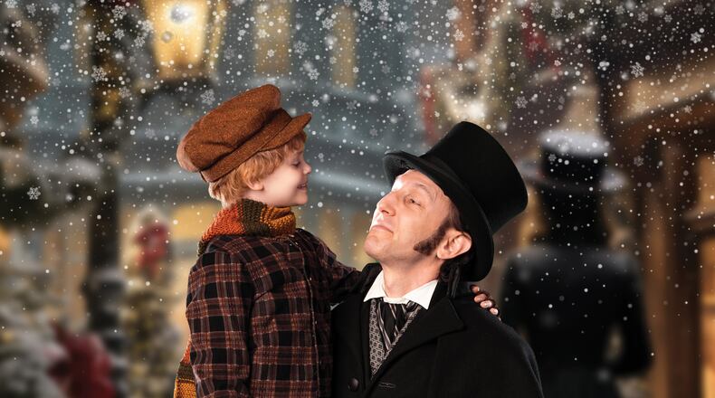 Emberlynn Wood (left), who played Tiny Tim in the Alliance Theatre's staging of "A Christmas Carol" for the last two years, has passed the character's famous cane to her little brother Cullen for this year's production. Andrew Benator (right) continues in the role of Scrooge. The show opens Nov. 9 with Emberlynn in two new parts.